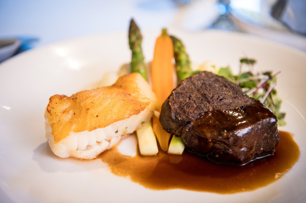 Dual-Entree-Grilled-Filet-Mignon-olive-oil-poached-sea-bass-Bella-Collina-Wedding-Menu-1-1