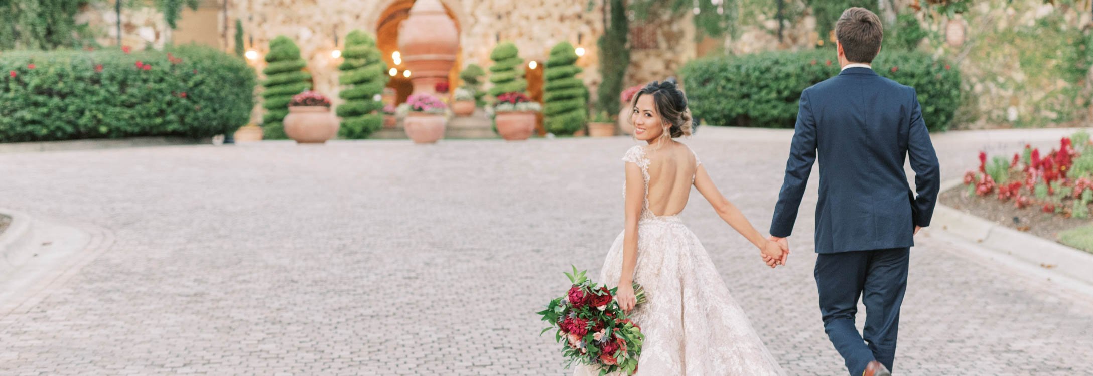 Happy Bella Collina Couple Walking Around Clubhouse