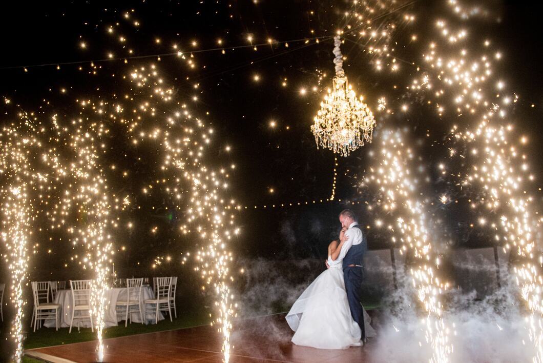 Reception Bride & Groom Dance Floor Sparklers Chandelier - Event Lawn-1